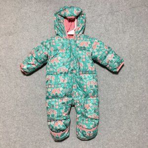 Columbia Snowsuit 6-12 months Snuggly Bunny Infant Bunting Pink Green Southwest